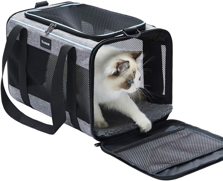 17.5X11X11 Inches Cat, Dog Carrier for Pets up to 16 Lbs, Soft-Sided Cat Bag Animal Carriers Travel Puppy Carry as a Toy of Fabric Pet Home