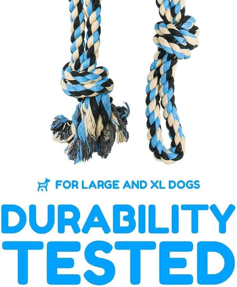 XL Dog Rope Toy for Aggressive Chewers - Dog Toy,Dog Rescue, Large Dog Toys, Durable Dog Toys for Aggressive Chewers, Nearly Indestructible Dog Toys for Aggressive Chewers, Blue