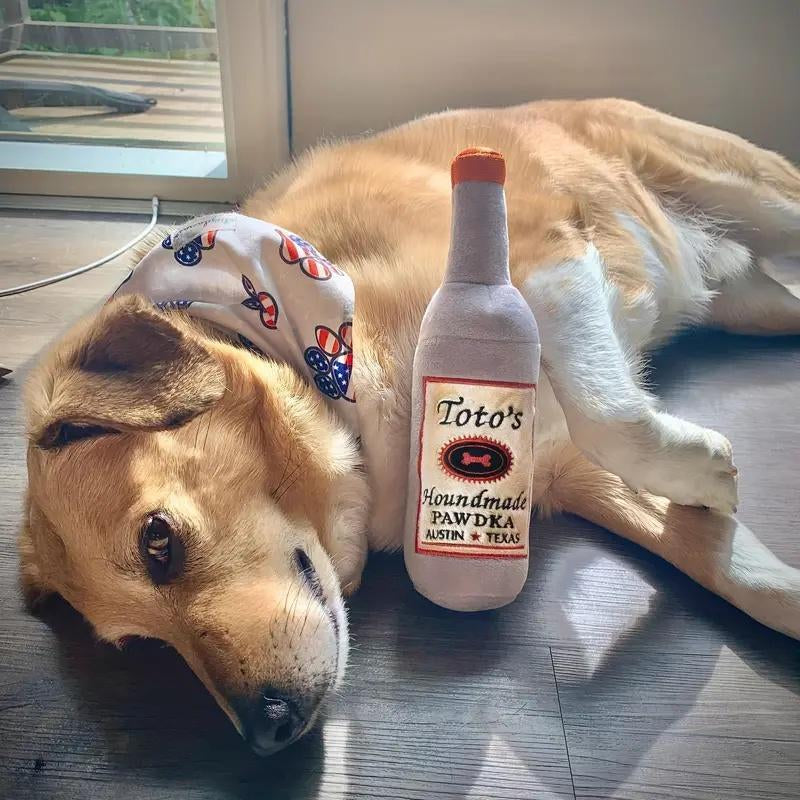 Vodka Design Plushie Toy for Dog, Sounding Plush Dog Paw Toy, Dog Supplies, Pet Toys