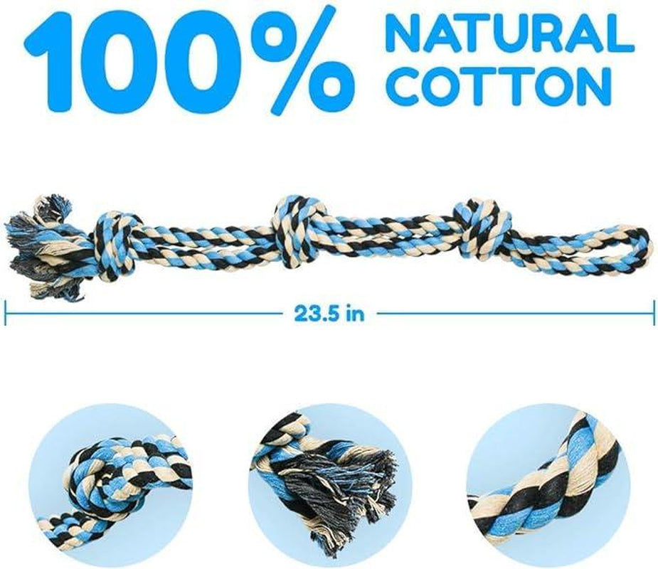 XL Dog Rope Toy for Aggressive Chewers - Dog Toy,Dog Rescue, Large Dog Toys, Durable Dog Toys for Aggressive Chewers, Nearly Indestructible Dog Toys for Aggressive Chewers, Blue