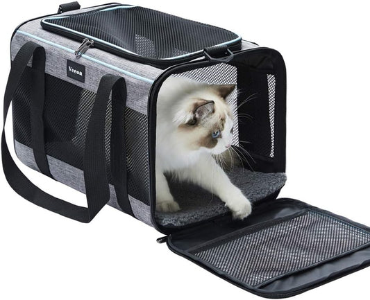 17.5X11X11 Inches Cat, Dog Carrier for Pets up to 16 Lbs, Soft-Sided Cat Bag Animal Carriers Travel Puppy Carry as a Toy of Fabric Pet Home