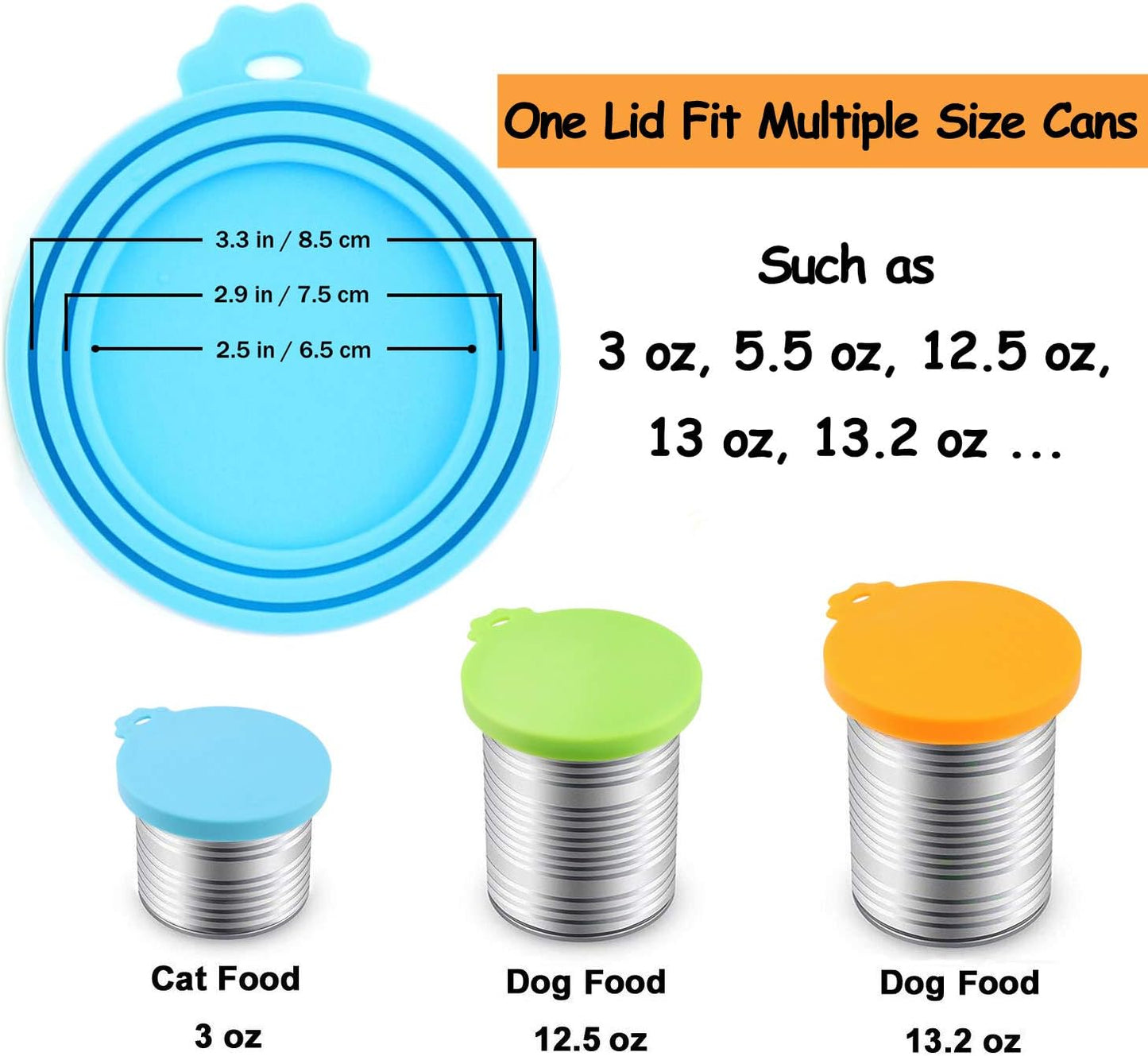 Pet Food Can Cover Silicone Can Lids for Dog and Cat Food(Universal Size)