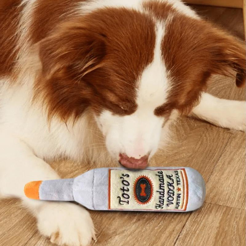 Vodka Design Plushie Toy for Dog, Sounding Plush Dog Paw Toy, Dog Supplies, Pet Toys