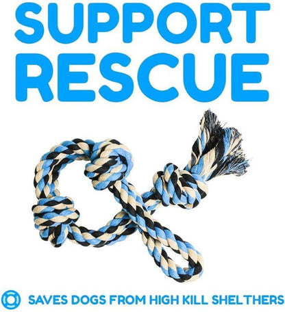 XL Dog Rope Toy for Aggressive Chewers - Dog Toy,Dog Rescue, Large Dog Toys, Durable Dog Toys for Aggressive Chewers, Nearly Indestructible Dog Toys for Aggressive Chewers, Blue
